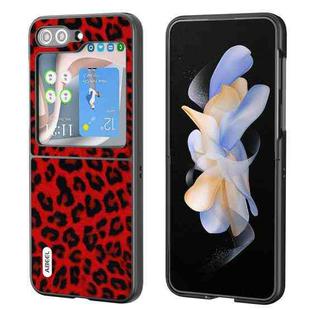 For Samsung Galaxy Z Flip5 ABEEL Black Edge Leopard Phone Case(Red)