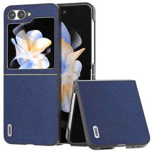 For Samsung Galaxy Z Flip6 ABEEL Black Edge Genuine Leather Mino Phone Case(Royal Blue)