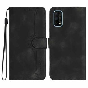 For Realme 7 Pro Heart Pattern Skin Feel Leather Phone Case(Black)