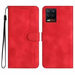For Realme 8 4G / 8 Pro Heart Pattern Skin Feel Leather Phone Case(Red)
