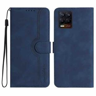 For Realme 8 4G / 8 Pro Heart Pattern Skin Feel Leather Phone Case(Royal Blue)