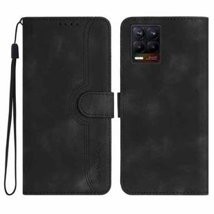 For Realme 8 4G / 8 Pro Heart Pattern Skin Feel Leather Phone Case(Black)