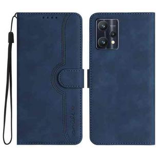 For Realme 9 Pro+ Heart Pattern Skin Feel Leather Phone Case(Royal Blue)