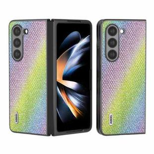 For Samsung Galaxy Z Fold5 ABEEL Diamond Series Black Edge Phone Case(Rainbow)