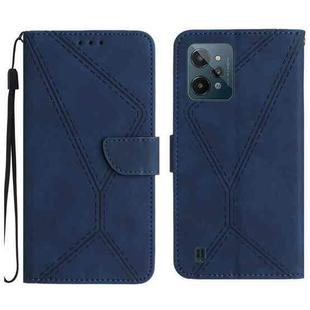 For Realme C31 Stitching Embossed Leather Phone Case(Blue)