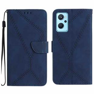 For Realme 9i / OPPO A36 4G Stitching Embossed Leather Phone Case(Blue)