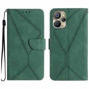 For Realme 10 5G / 9i 5G Stitching Embossed Leather Phone Case(Green)