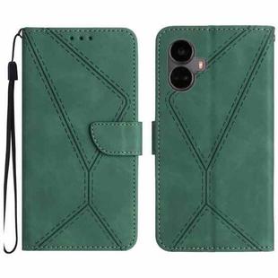 For Realme 10 Pro+ Stitching Embossed Leather Phone Case(Green)