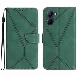 For Realme C33 2023 / 2022 Stitching Embossed Leather Phone Case(Green)