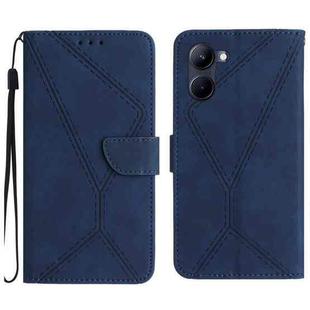 For Realme C33 2023 / 2022 Stitching Embossed Leather Phone Case(Blue)