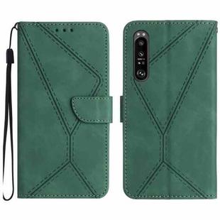 For Sony Xperia 5 III Stitching Embossed Leather Phone Case(Green)