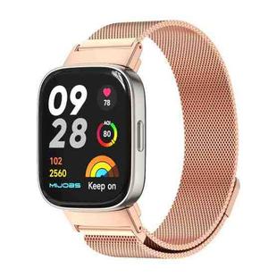 For Redmi Watch 3 Mijobs Milan Magnetic Metal Watch Band(Rose Gold)