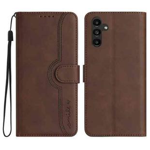 For Samsung Galaxy A24 4G Heart Pattern Skin Feel Leather Phone Case(Brown)
