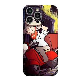 For iPhone 11 Pro Oil Painting Pattern Glossy PC Phone Case(Motorcycle)