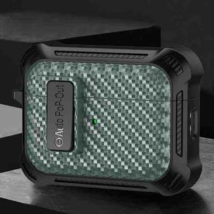 For AirPods Pro Alpha Carbon Fiber Wireless Bluetooth Earphone Protective Case(Green)