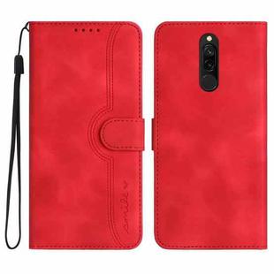 For Xiaomi Redmi 8 Heart Pattern Skin Feel Leather Phone Case(Red)