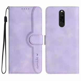For Xiaomi Redmi 8 Heart Pattern Skin Feel Leather Phone Case(Purple)