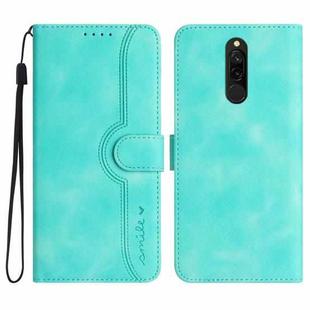 For Xiaomi Redmi 8 Heart Pattern Skin Feel Leather Phone Case(Light Blue)