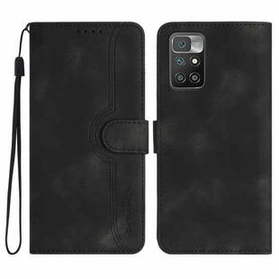 For Xiaomi Redmi 10 Heart Pattern Skin Feel Leather Phone Case(Black)