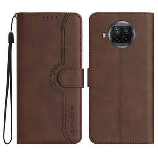 For Xiaomi Mi 10T Lite 5G Heart Pattern Skin Feel Leather Phone Case(Brown)