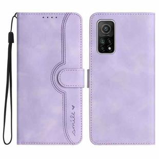 For Xiaomi Mi 10T 5G/10T Pro 5G Heart Pattern Skin Feel Leather Phone Case(Purple)