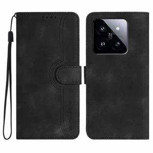 For Xiaomi 14 Pro Heart Pattern Skin Feel Leather Phone Case(Black)
