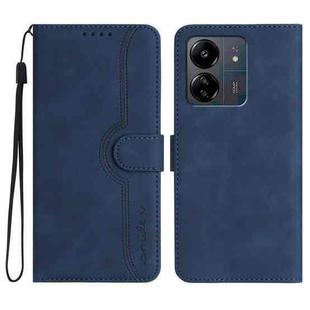 For Xiaomi Redmi 13C Heart Pattern Skin Feel Leather Phone Case(Royal Blue)