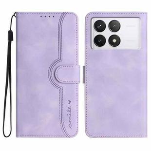 For Xiaomi Redmi K70 Heart Pattern Skin Feel Leather Phone Case(Purple)