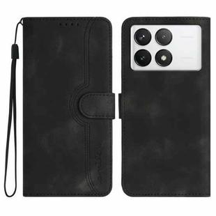 For Xiaomi Redmi K70E Heart Pattern Skin Feel Leather Phone Case(Black)