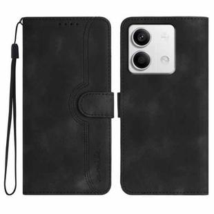 For Xiaomi Redmi Note 13 4G Heart Pattern Skin Feel Leather Phone Case(Black)