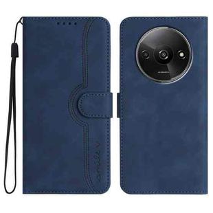 For Xiaomi Redmi A3 Heart Pattern Skin Feel Leather Phone Case(Royal Blue)