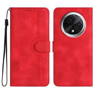 For Xiaomi Redmi A3 Pro Heart Pattern Skin Feel Leather Phone Case(Red)