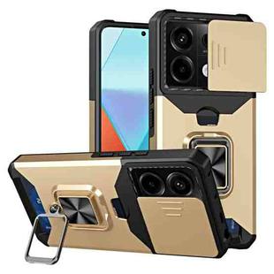 For Xiaomi Redmi Note 13 Pro 5G Camera Shield Card Slot PC+TPU Phone Case(Gold)