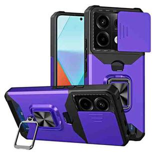 For Xiaomi Redmi Note 13 Pro 5G Camera Shield Card Slot PC+TPU Phone Case(Purple)