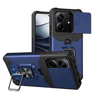 For Redmi Note 14 4G 163mm Camera Shield Card Slot PC+TPU Phone Case(Blue)