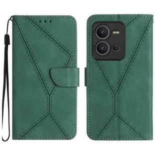 For vivo V25 / X80 Lite Stitching Embossed Leather Phone Case(Green)