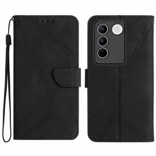 For vivo V27 5G / V27 Pro 5G Stitching Embossed Leather Phone Case(Black)