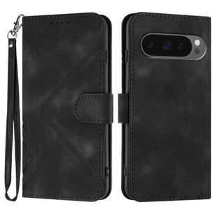 For Google Pixel 10 / Pixel 10 Pro Line Pattern Skin Feel Leather Phone Case(Black)