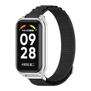 For Redmi Band 2 Mijobs Metal Shell Nylon Breathable Watch Band(Black Silver)