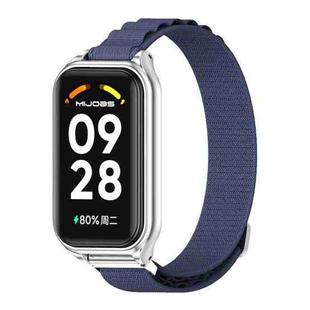 For Redmi Band 2 Mijobs Metal Shell Nylon Breathable Watch Band(Midnight Blue Silver)