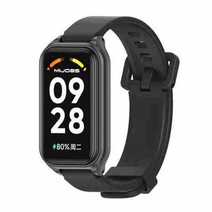 For Redmi Band 2 Mijobs Metal Shell Silicone Watch Band(Black)