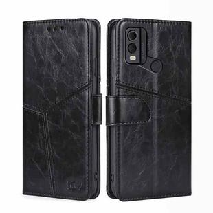 For Nokia C22 Geometric Stitching Leather Phone Case(Black)