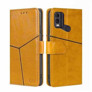 For Nokia C22 Geometric Stitching Leather Phone Case(Yellow)