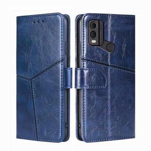 For Nokia C22 Geometric Stitching Leather Phone Case(Blue)