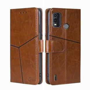 For Nokia G11 Plus Geometric Stitching Leather Phone Case(Light Brown)