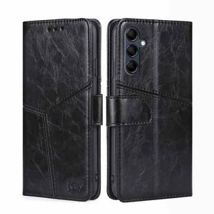 For Samsung Galaxy M14 5G Geometric Stitching Leather Phone Case(Black)