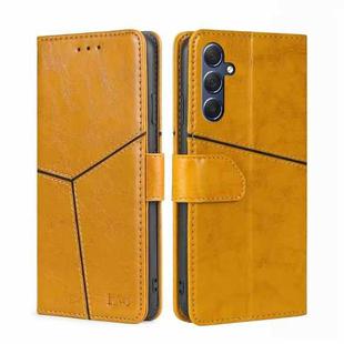 For Samsung Galaxy M54 5G Geometric Stitching Leather Phone Case(Yellow)