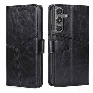 For Samsung Galaxy S24 5G Geometric Stitching Leather Phone Case(Black)