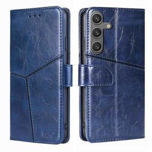 For Samsung Galaxy S24 5G Geometric Stitching Leather Phone Case(Blue)