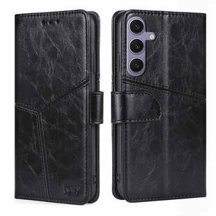 For Samsung Galaxy S24+ 5G Geometric Stitching Leather Phone Case(Black)